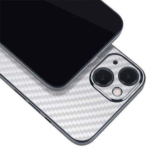 White Carbon Fiber Specialty Texture Material iPhone 13 Skin